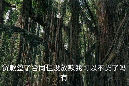 貸款簽了合同但沒放款我可以不貸了嗎有