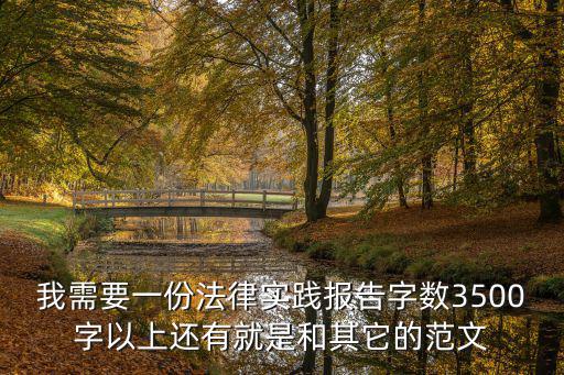 我需要一份法律實(shí)踐報(bào)告字?jǐn)?shù)3500字以上還有就是和其它的范文