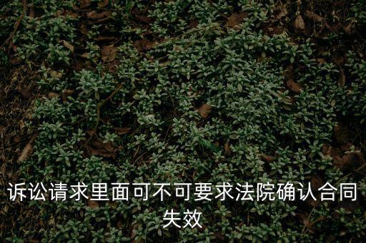 訴訟請(qǐng)求里面可不可要求法院確認(rèn)合同失效