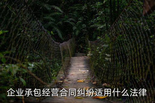 企業(yè)承包經(jīng)營(yíng)合同糾紛適用什么法律
