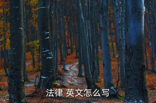 法律 英文怎么寫(xiě)