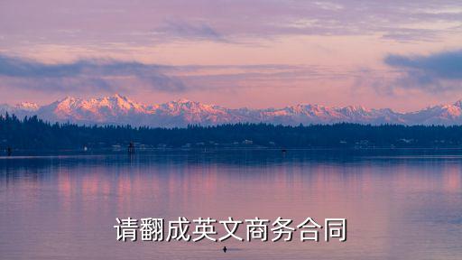 請翻成英文商務(wù)合同