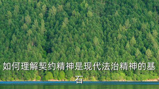 如何理解契約精神是現(xiàn)代法治精神的基石