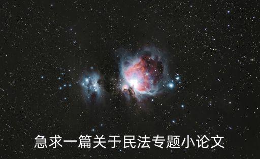 急求一篇關(guān)于民法專題小論文