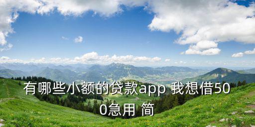 有哪些小額的貸款app 我想借500急用 簡(jiǎn)