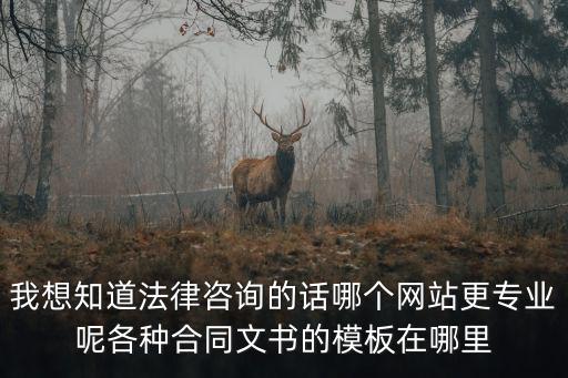 我想知道法律咨詢的話哪個(gè)網(wǎng)站更專業(yè)呢各種合同文書(shū)的模板在哪里