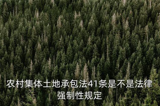 農(nóng)村集體土地承包法41條是不是法律強制性規(guī)定