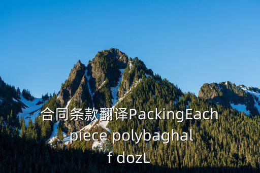 合同條款翻譯PackingEach piece polybaghalf dozL