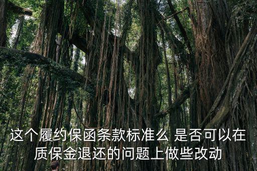 這個(gè)履約保函條款標(biāo)準(zhǔn)么 是否可以在質(zhì)保金退還的問題上做些改動(dòng)