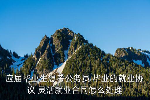 畢業(yè)生靈活就業(yè)合同，應(yīng)屆生待就業(yè)和靈活就業(yè)協(xié)議區(qū)別