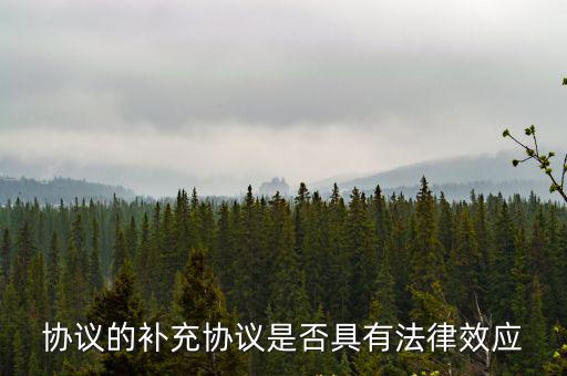 協(xié)議的補(bǔ)充協(xié)議是否具有法律效應(yīng)