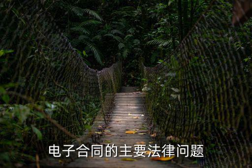 電子合同的主要法律問題