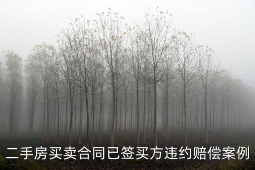 二手房買賣合同已簽買方違約賠償案例