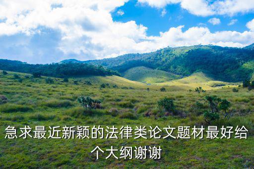 法律小論文題目，急求最近新穎的法律類論文題材最好給個大綱謝謝