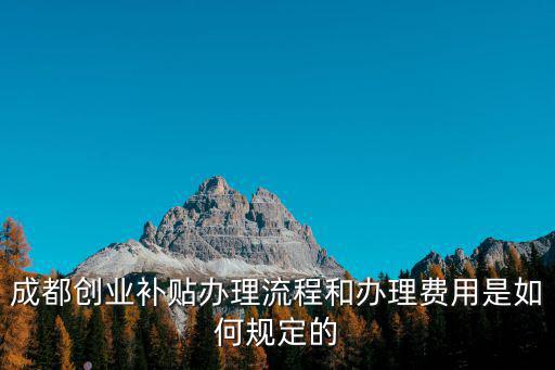 成都創(chuàng)業(yè)補貼辦理流程和辦理費用是如何規(guī)定的