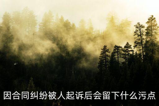 因合同糾紛被人起訴后會(huì)留下什么污點(diǎn)