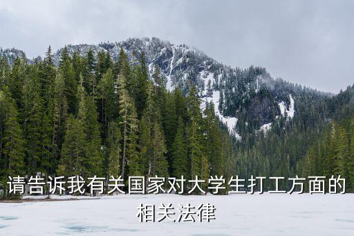 請告訴我有關(guān)國家對大學(xué)生打工方面的相關(guān)法律