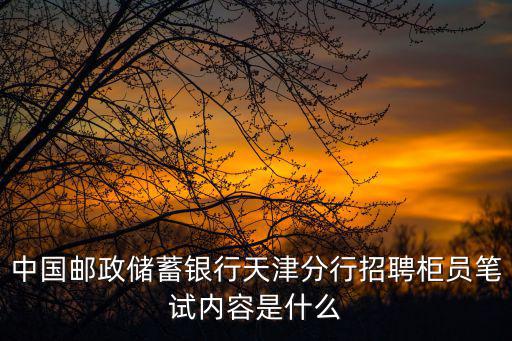 中國郵政儲蓄銀行天津分行招聘柜員筆試內容是什么