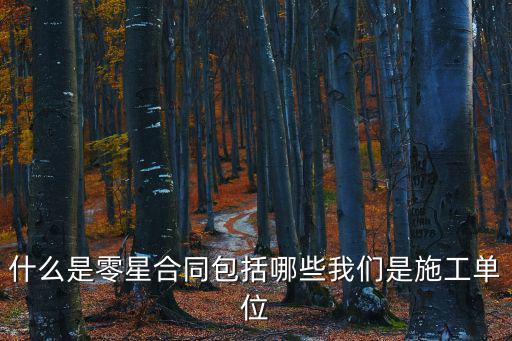 什么是零星合同包括哪些我們是施工單位