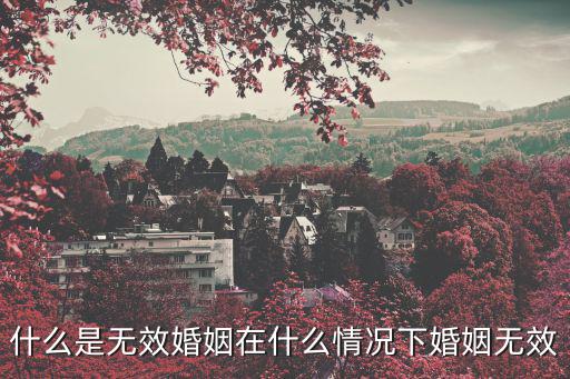 什么是無效婚姻在什么情況下婚姻無效