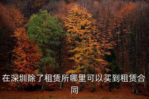 在深圳除了租賃所哪里可以買到租賃合同