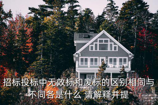 招標(biāo)投標(biāo)中無(wú)效標(biāo)和廢標(biāo)的區(qū)別相同與不同各是什么 請(qǐng)解釋并提