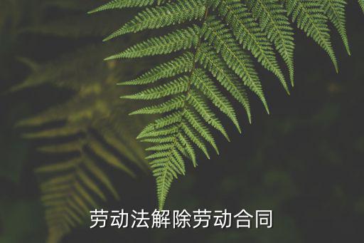 勞動(dòng)法解除勞動(dòng)合同