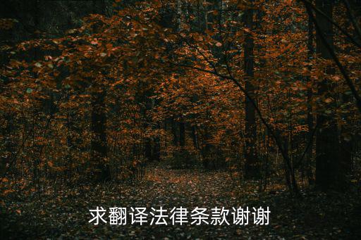 求翻譯法律條款謝謝