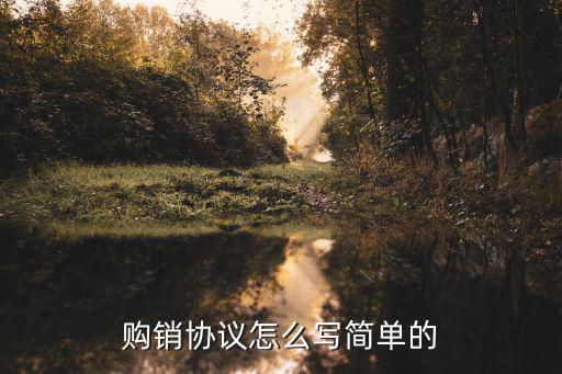 購銷協(xié)議怎么寫簡單的