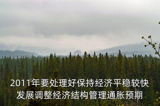 2011年要處理好保持經(jīng)濟(jì)平穩(wěn)較快發(fā)展調(diào)整經(jīng)濟(jì)結(jié)構(gòu)管理通脹預(yù)期