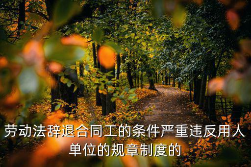 勞動(dòng)法辭退合同工的條件嚴(yán)重違反用人單位的規(guī)章制度的