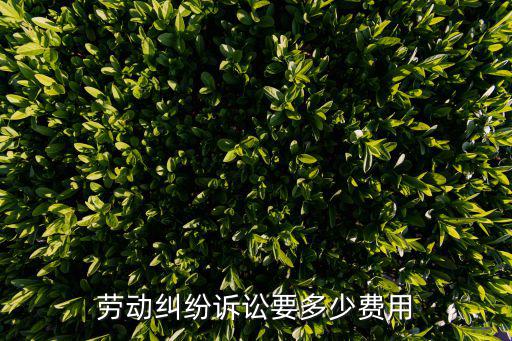 勞動糾紛訴訟要多少費用