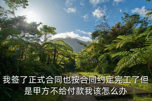 簽完合同對(duì)方不給錢(qián)怎么辦，我簽了正式合同也按合同約定完工了但是甲方不給付款我該怎么辦