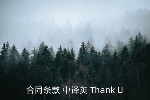 合同條款 中譯英 Thank U