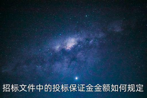 招標(biāo)文件中的投標(biāo)保證金金額如何規(guī)定