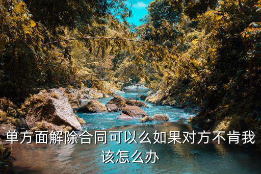 單方面解除合同可以么如果對方不肯我該怎么辦