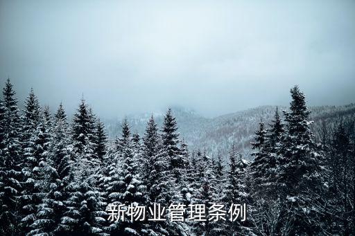 新物業(yè)管理?xiàng)l例