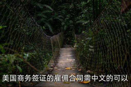 美國商務簽證的雇傭合同需中文的可以