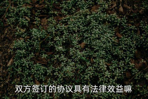 雙方簽名的協(xié)議有法律效力嗎，雙方簽訂的協(xié)議具有法律效益嘛