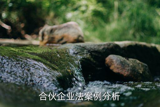 合伙企業(yè)法律制度論文，合伙企業(yè)法案例分析