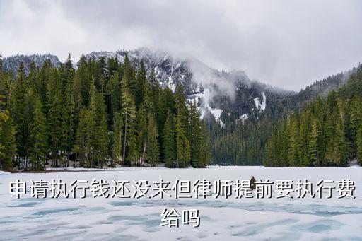 申請執(zhí)行錢還沒來但律師提前要執(zhí)行費給嗎