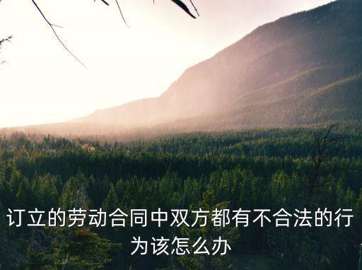 勞動(dòng)合同不正規(guī)怎么辦，訂立的勞動(dòng)合同中雙方都有不合法的行為該怎么辦