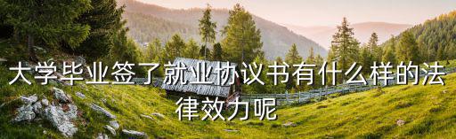 就業(yè)協(xié)議適用什么法律，就業(yè)協(xié)議有什么法律效益嗎