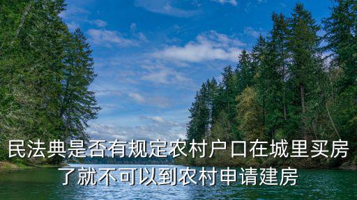 民法典是否有規(guī)定農(nóng)村戶口在城里買房了就不可以到農(nóng)村申請(qǐng)建房