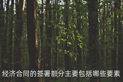 經(jīng)濟合同的簽署部分主要包括哪些要素