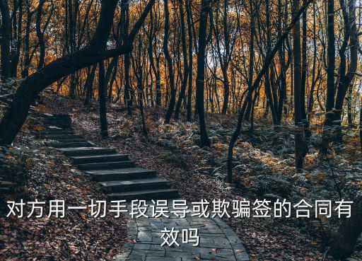 被忽悠簽的合同有效嗎可以起訴嗎，對方用一切手段誤導或欺騙簽的合同有效嗎