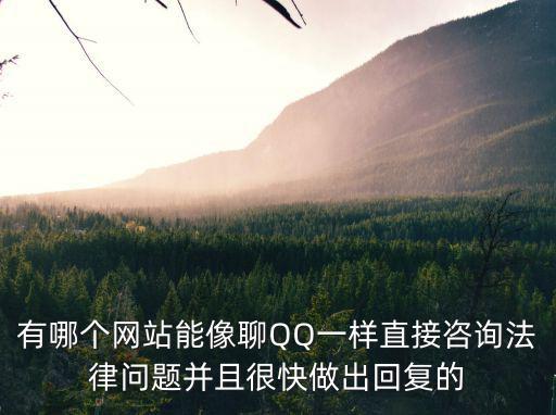 有哪個(gè)網(wǎng)站能像聊QQ一樣直接咨詢法律問(wèn)題并且很快做出回復(fù)的