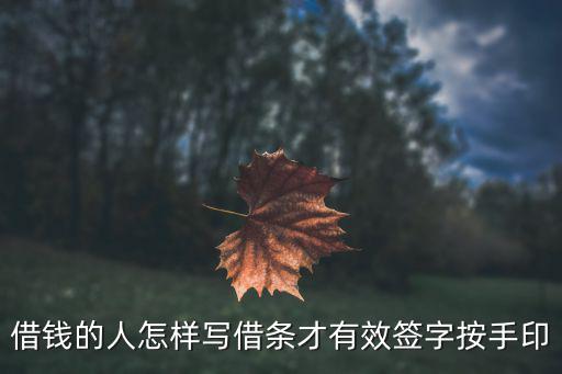 電子借條怎么簽字蓋章，借錢的人怎樣寫借條才有效簽字按手印