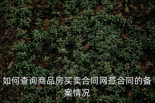 網上合同備案合同查詢，如何查詢商品房買賣合同網簽合同的備案情況
