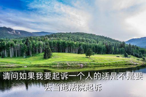 請問如果我要起訴一個人的話是不是要去當?shù)胤ㄔ浩鹪V